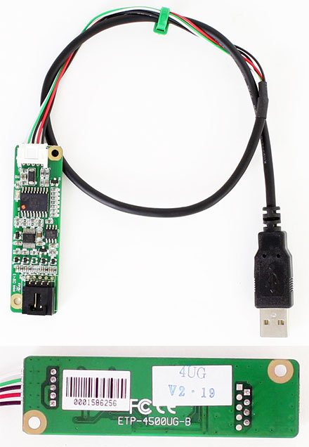 TOUCHSCREEN-CONTROLLER (ETP-4500UG-B, V2.19, 4-wire resistive, EETI/EGALAX) mit 45cm USB Kabel