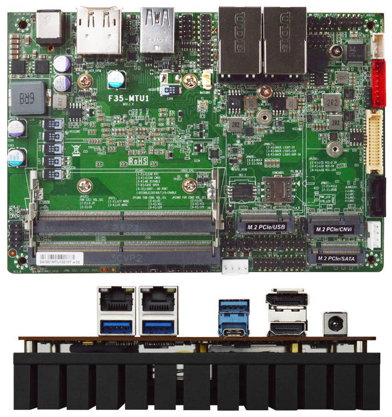 Jetway F35-ARU1-255U0020 3.5" SBC (<b>Intel Core Ultra 7 255U</b>, 2x LAN) <b>[12-36V Power Input]</b>