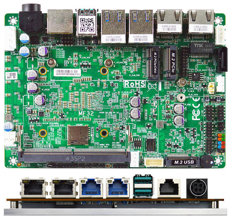 Jetway MF32-300U0 3.5" SBC (Intel Celeron U300, 4x 2.5GbE LAN) <b>[Dual PoE]</b>