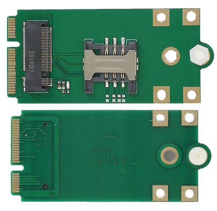 NGFF (M.2) WWAN/LTE/3G/4G/5G zu Mini-PCIe Modul (intern, mit SIM-Slot)