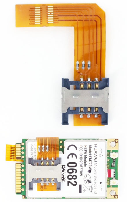 SIM-Karten-Adapter f. Mini-PCIe 3G/4G/UMTS/LTE Modems