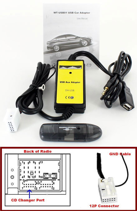AUX / USB Audio Autoradio Adapter (VW/AUDI/Skoda/Seat 12P)